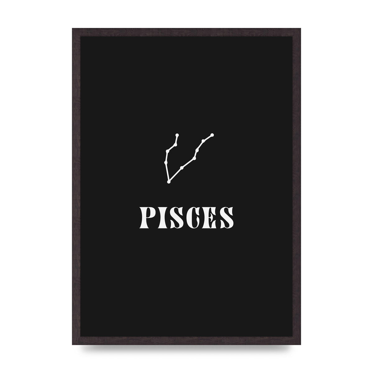 Minimalist Horoscope Star Sign Series Pisces Printed Poster - A2 framed