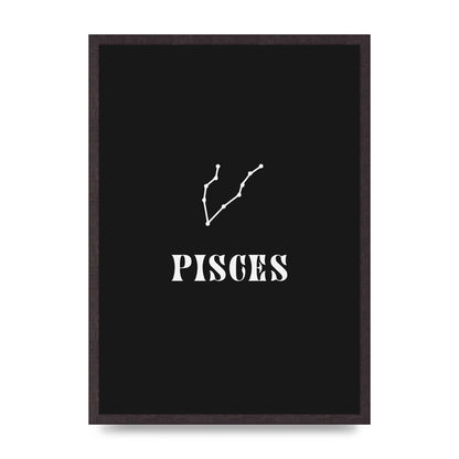 Minimalist Horoscope Star Sign Series Pisces Printed Poster - A2 framed