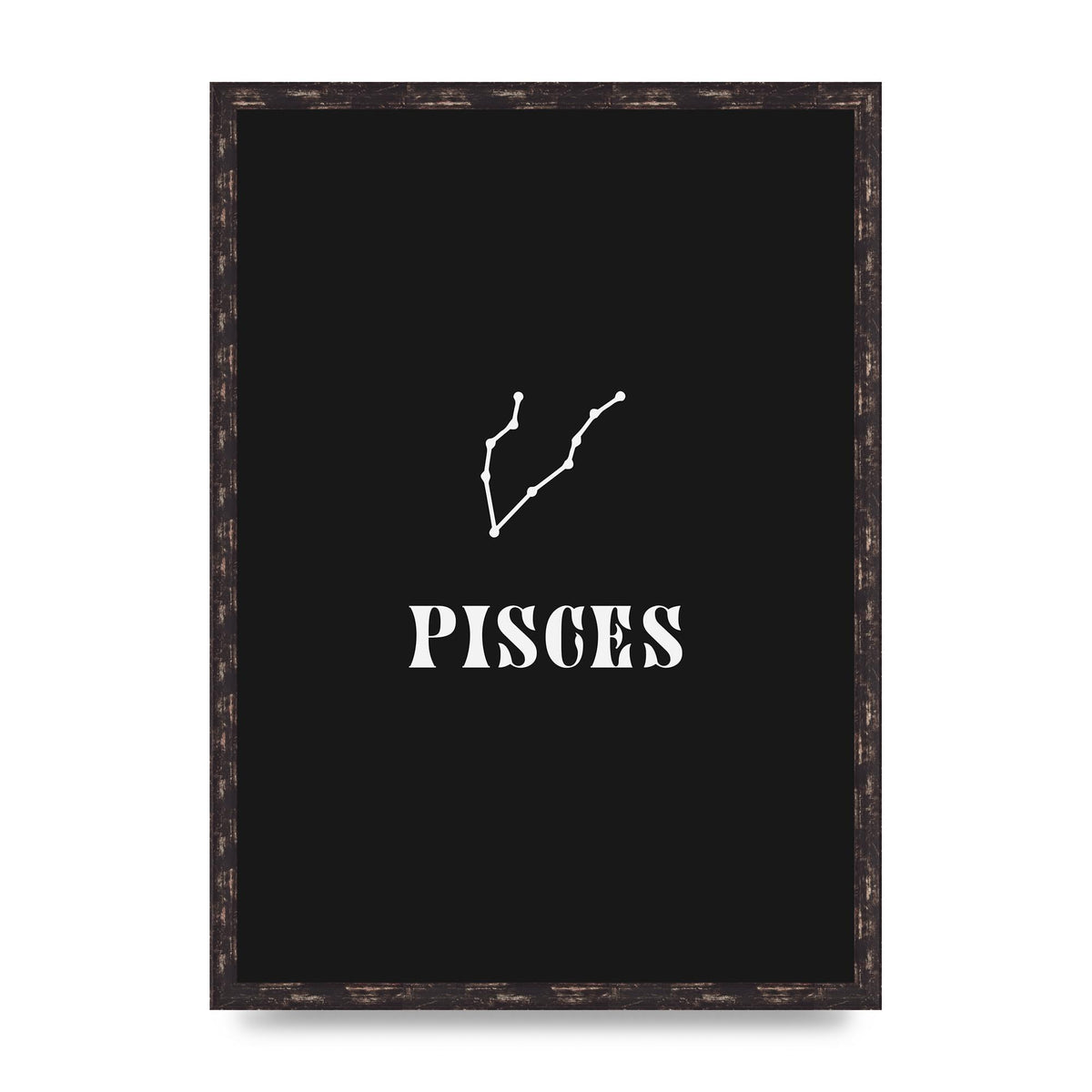 Minimalist Horoscope Star Sign Series Pisces Printed Poster - A2 framed