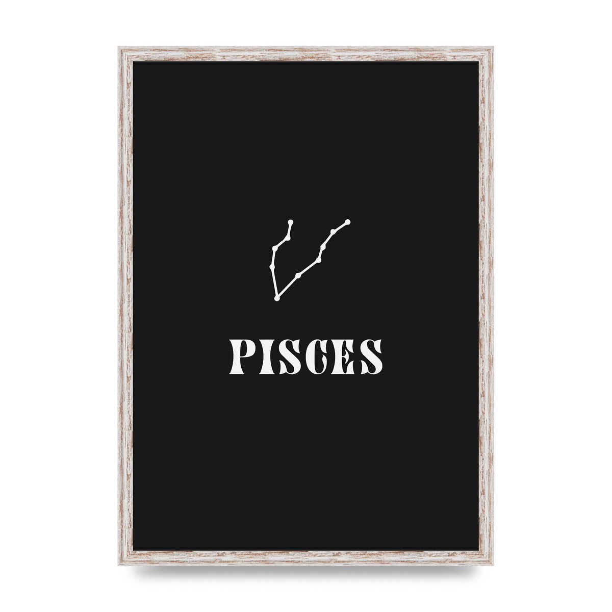 Minimalist Horoscope Star Sign Series Pisces Printed Poster - A2 framed