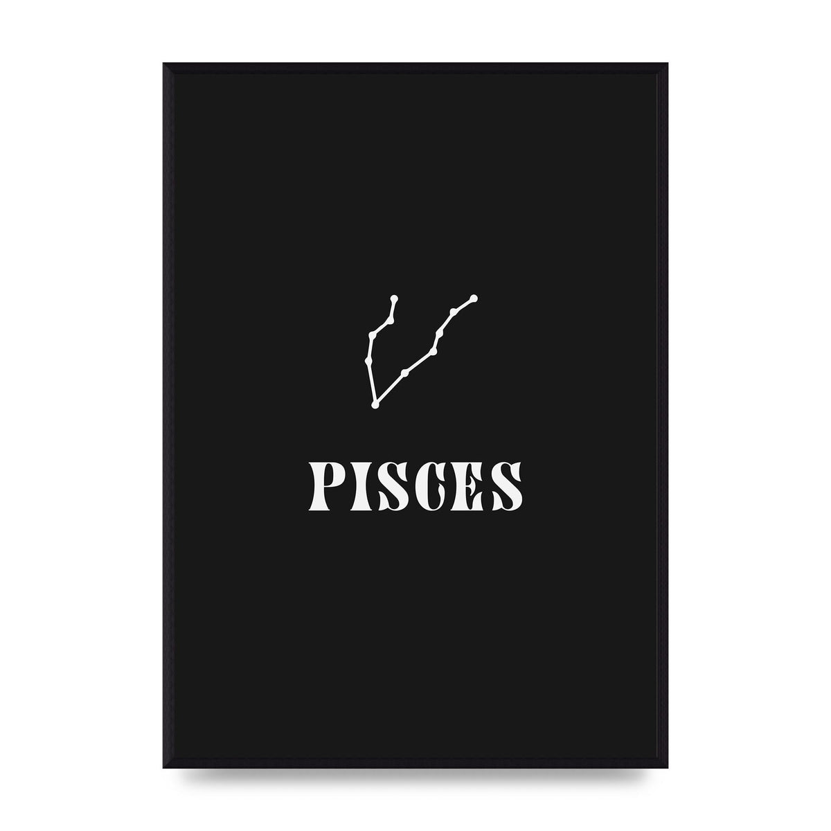 Minimalist Horoscope Star Sign Series Pisces Printed Poster - A2 framed