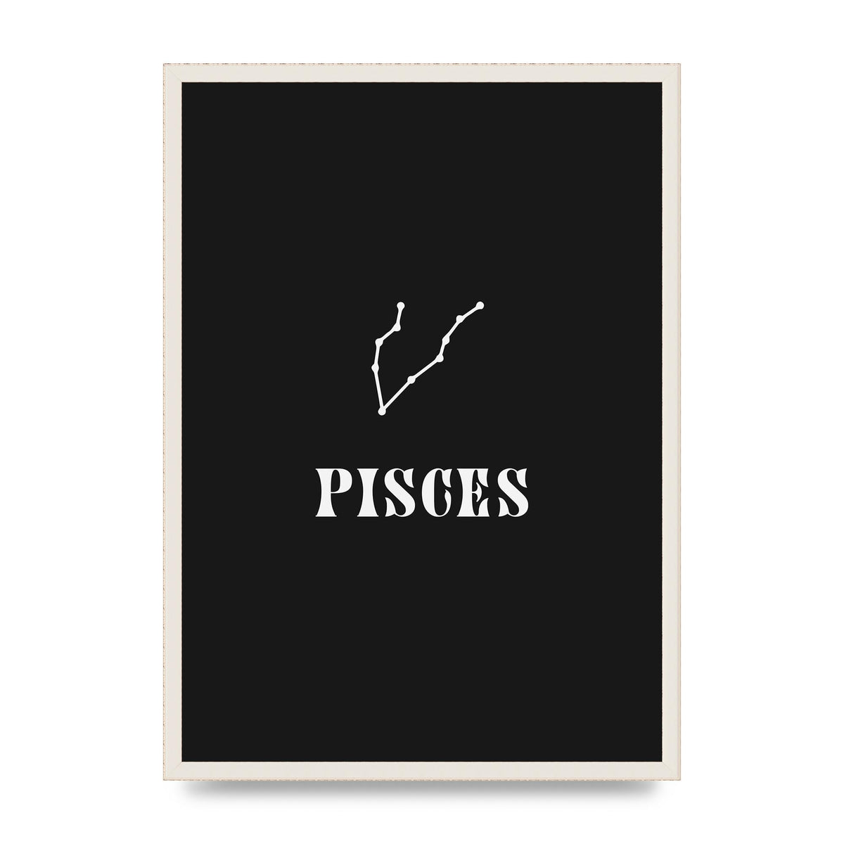 Minimalist Horoscope Star Sign Series Pisces Printed Poster - A2 framed