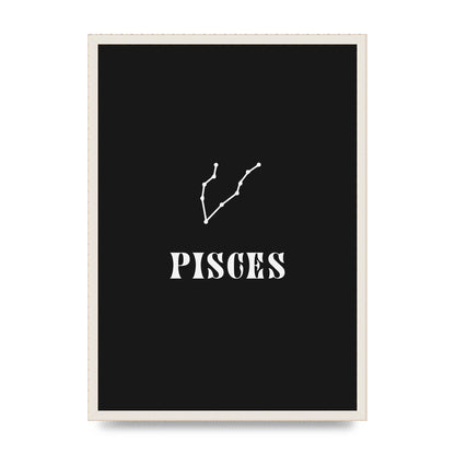 Minimalist Horoscope Star Sign Series Pisces Printed Poster - A2 framed