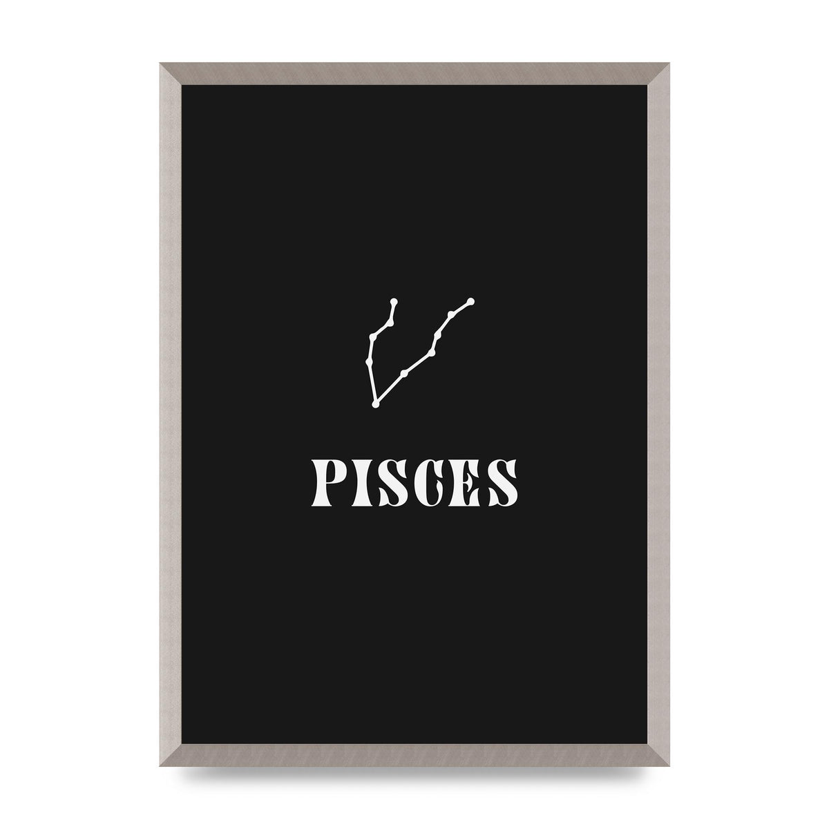 Minimalist Horoscope Star Sign Series Pisces Printed Poster - A2 framed