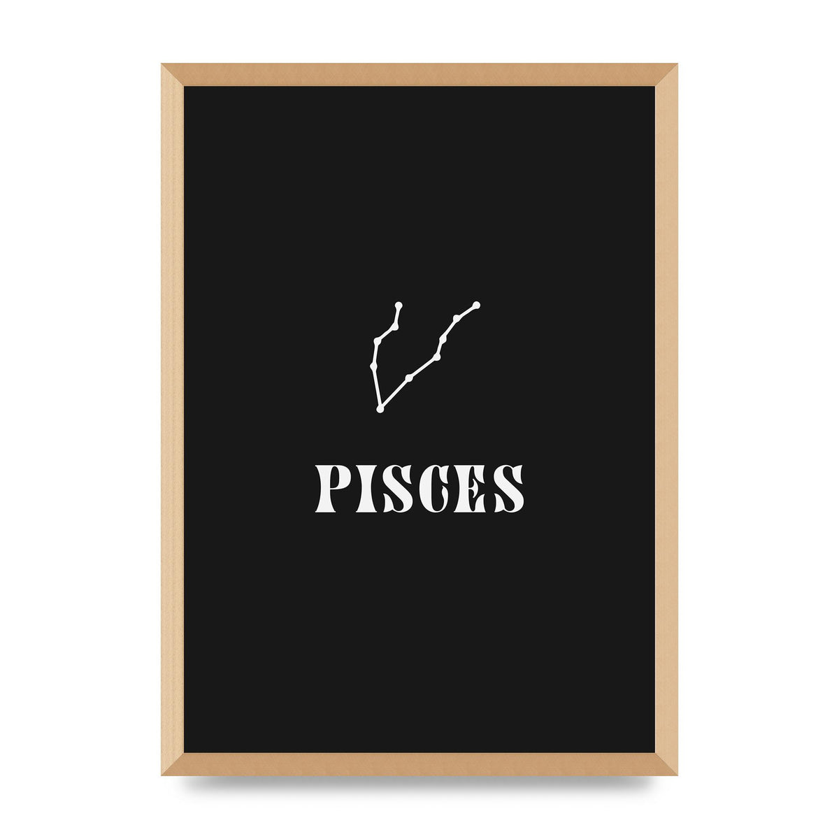 Minimalist Horoscope Star Sign Series Pisces Printed Poster - A2 framed