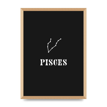 Minimalist Horoscope Star Sign Series Pisces Printed Poster - A2 framed