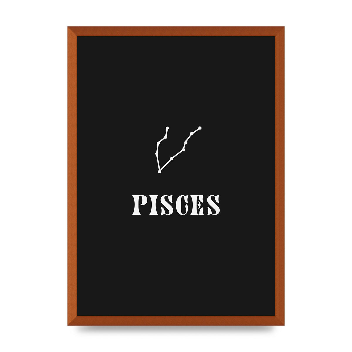 Minimalist Horoscope Star Sign Series Pisces Printed Poster - A2 framed