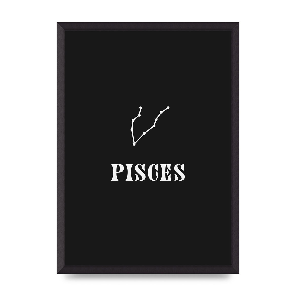 Minimalist Horoscope Star Sign Series Pisces Printed Poster - A2 framed