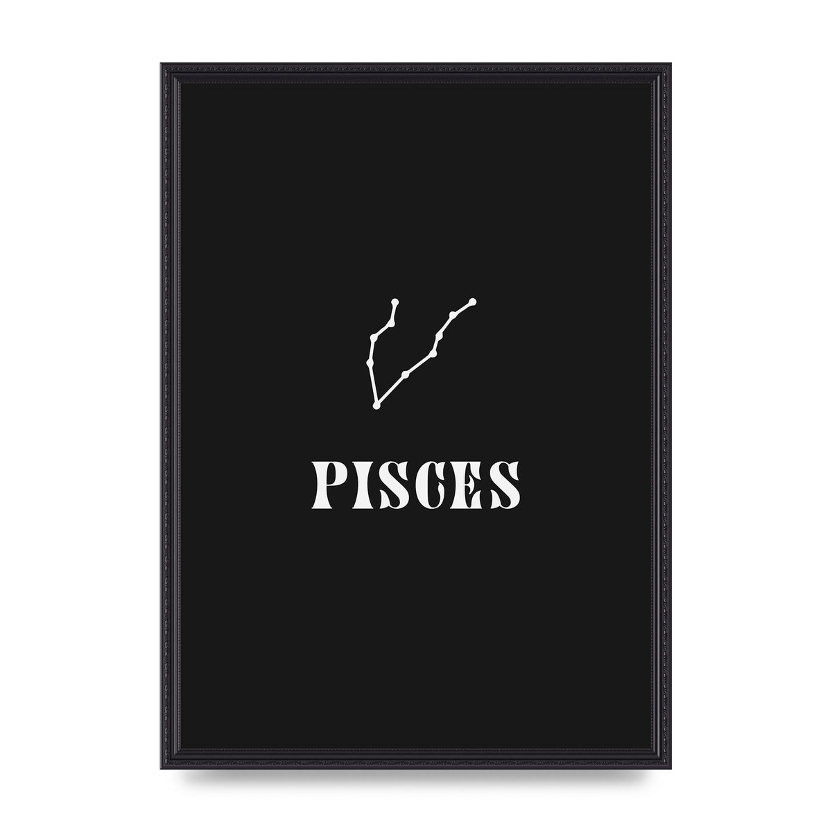 Minimalist Horoscope Star Sign Series Pisces Printed Poster - A2 framed