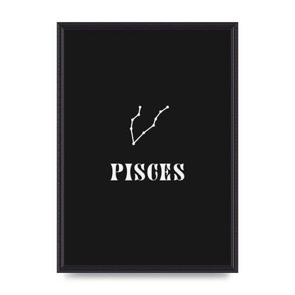 Minimalist Horoscope Star Sign Series Pisces Printed Poster - A2 framed