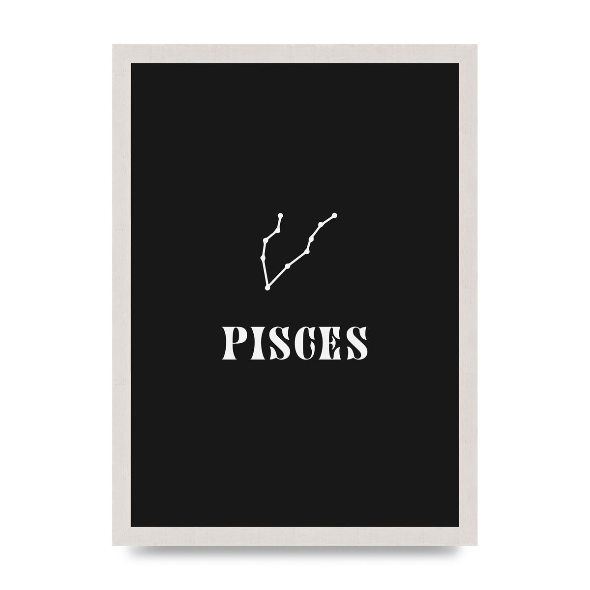 Minimalist Horoscope Star Sign Series Pisces Printed Poster - A3 framed