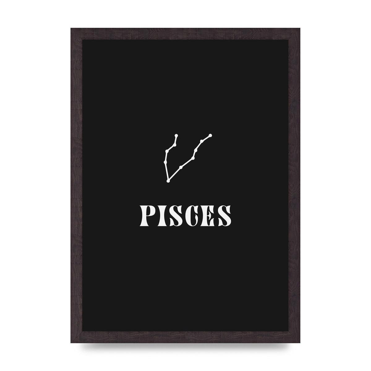 Minimalist Horoscope Star Sign Series Pisces Printed Poster - A3 framed