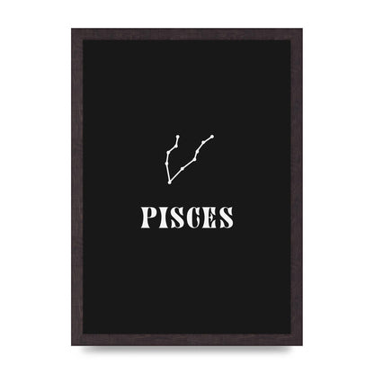 Minimalist Horoscope Star Sign Series Pisces Printed Poster - A3 framed