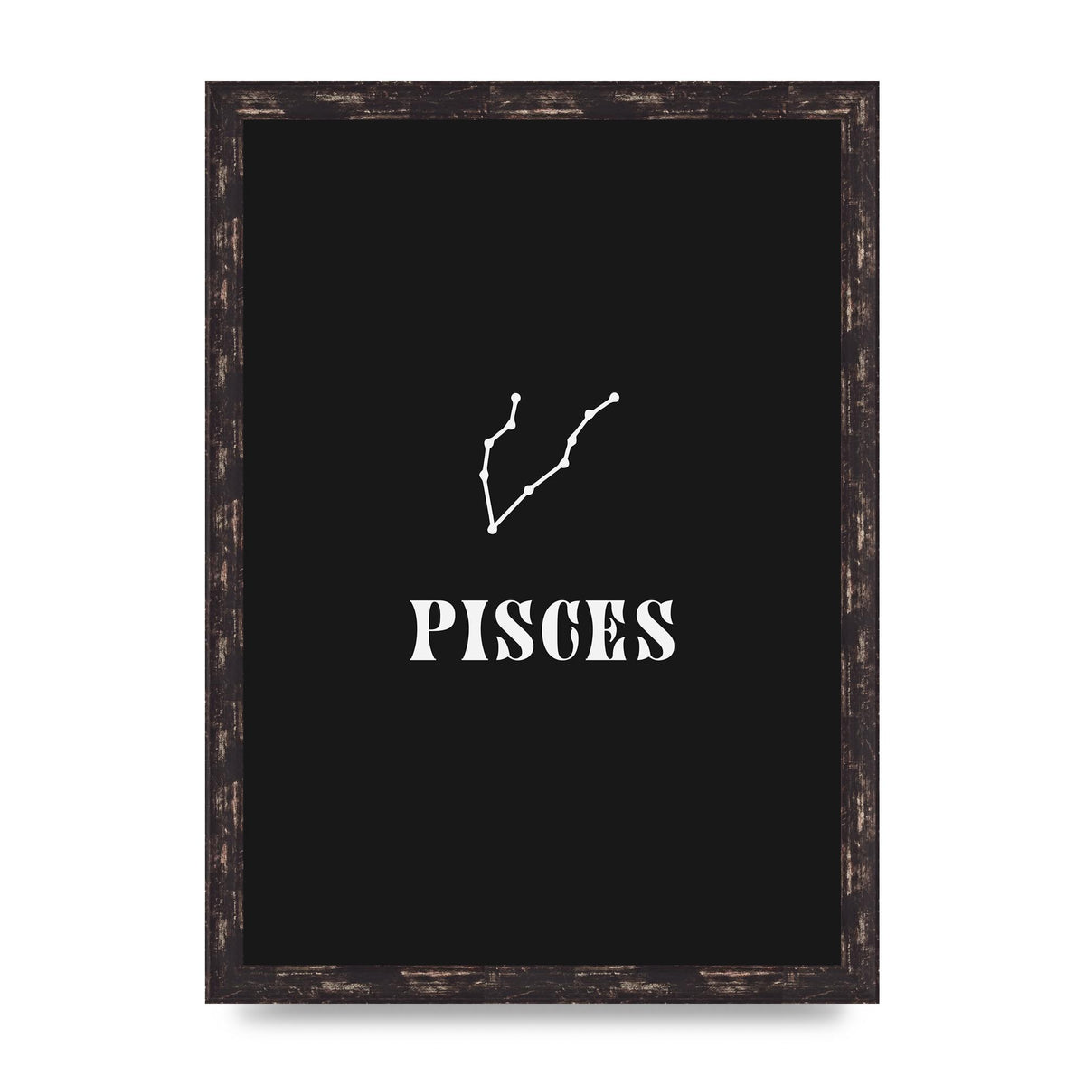 Minimalist Horoscope Star Sign Series Pisces Printed Poster - A3 framed