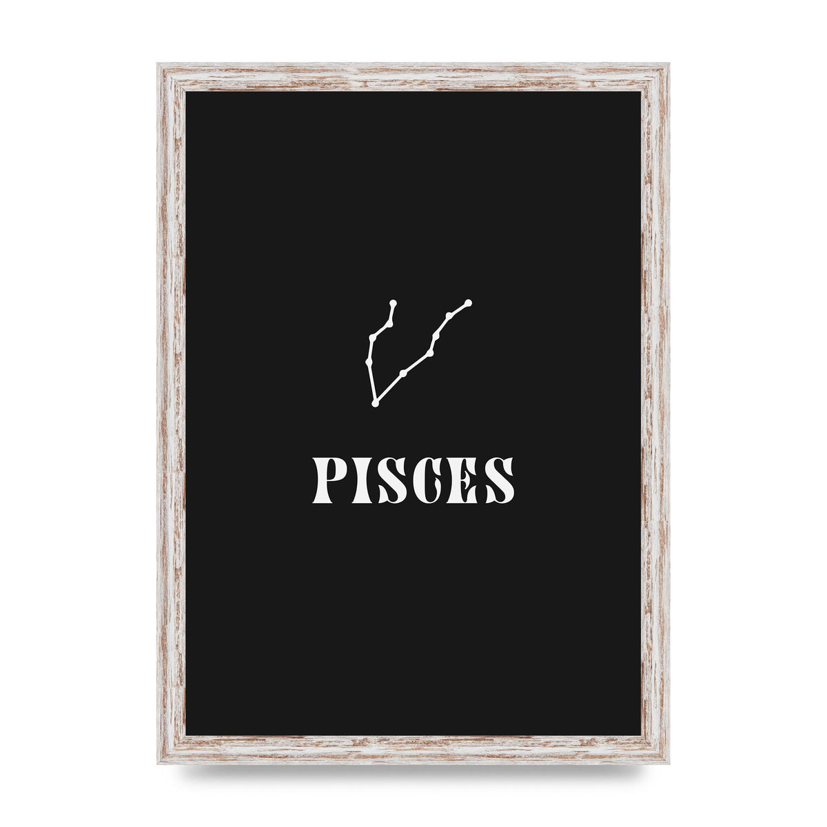 Minimalist Horoscope Star Sign Series Pisces Printed Poster - A3 framed