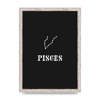 Minimalist Horoscope Star Sign Series Pisces Printed Poster - A3 framed