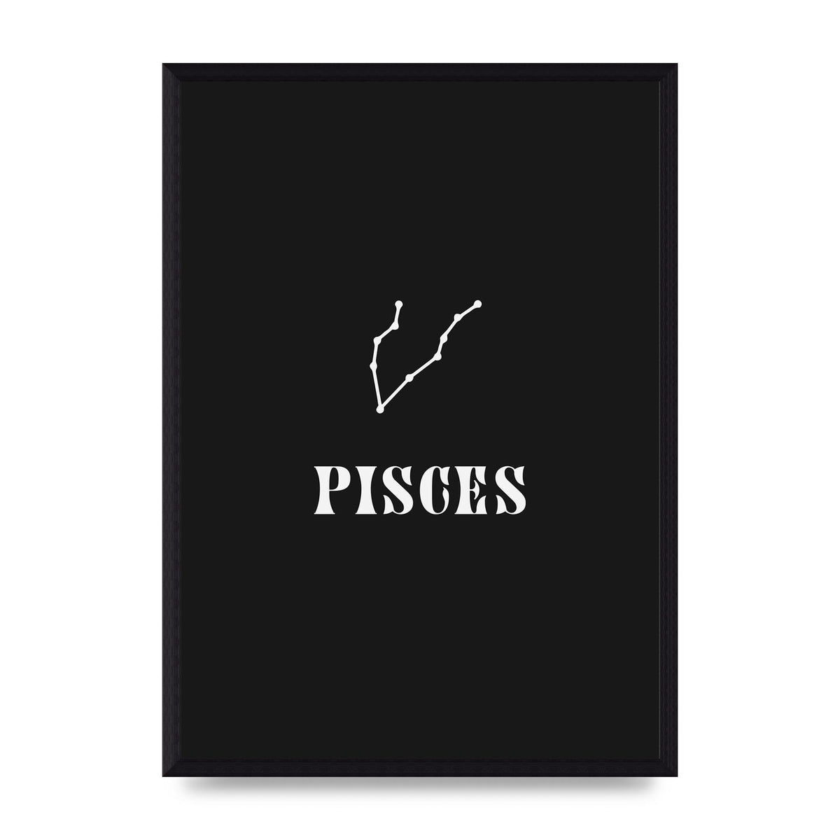 Minimalist Horoscope Star Sign Series Pisces Printed Poster - A3 framed