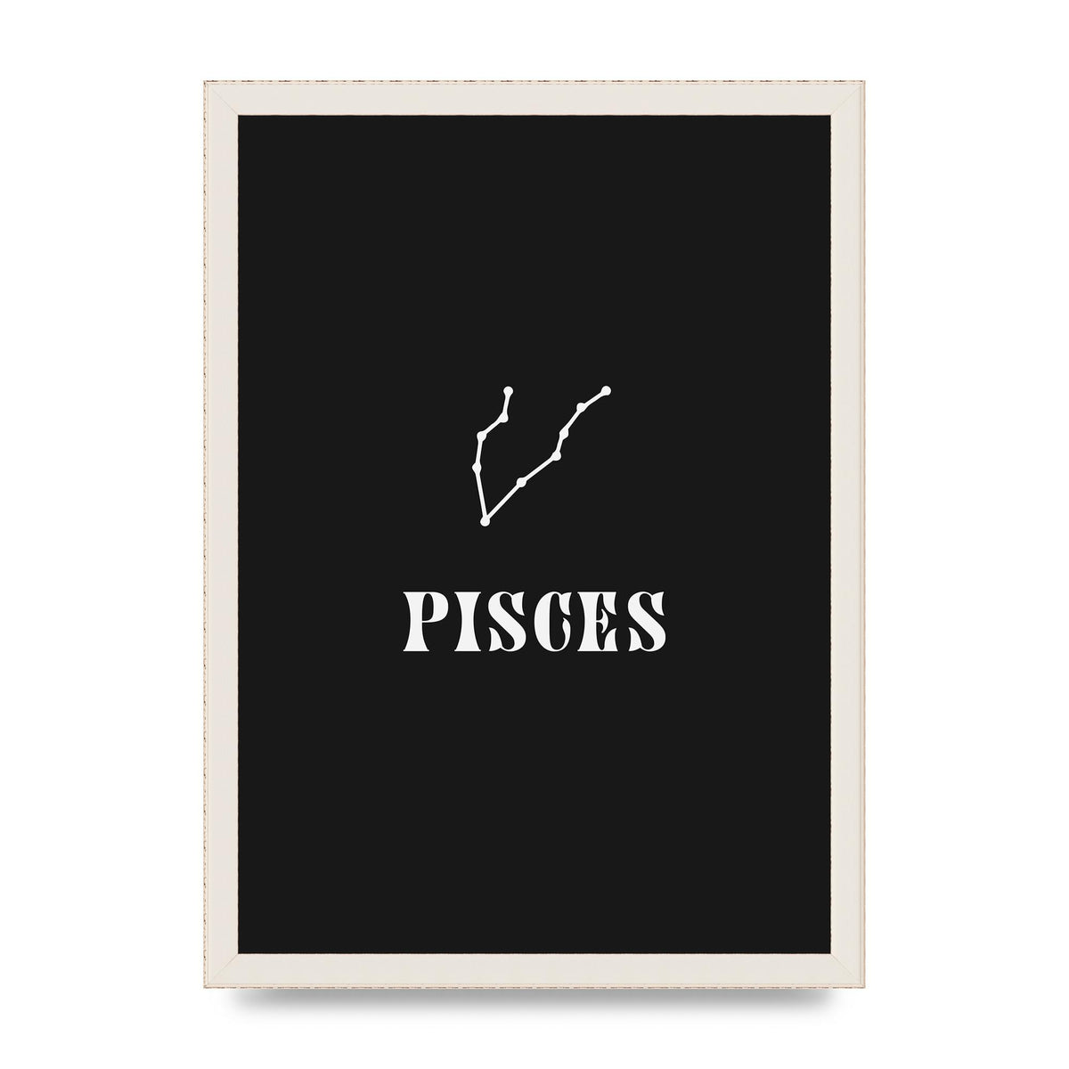 Minimalist Horoscope Star Sign Series Pisces Printed Poster - A3 framed