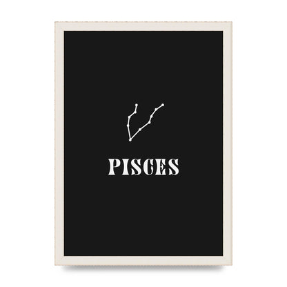 Minimalist Horoscope Star Sign Series Pisces Printed Poster - A3 framed