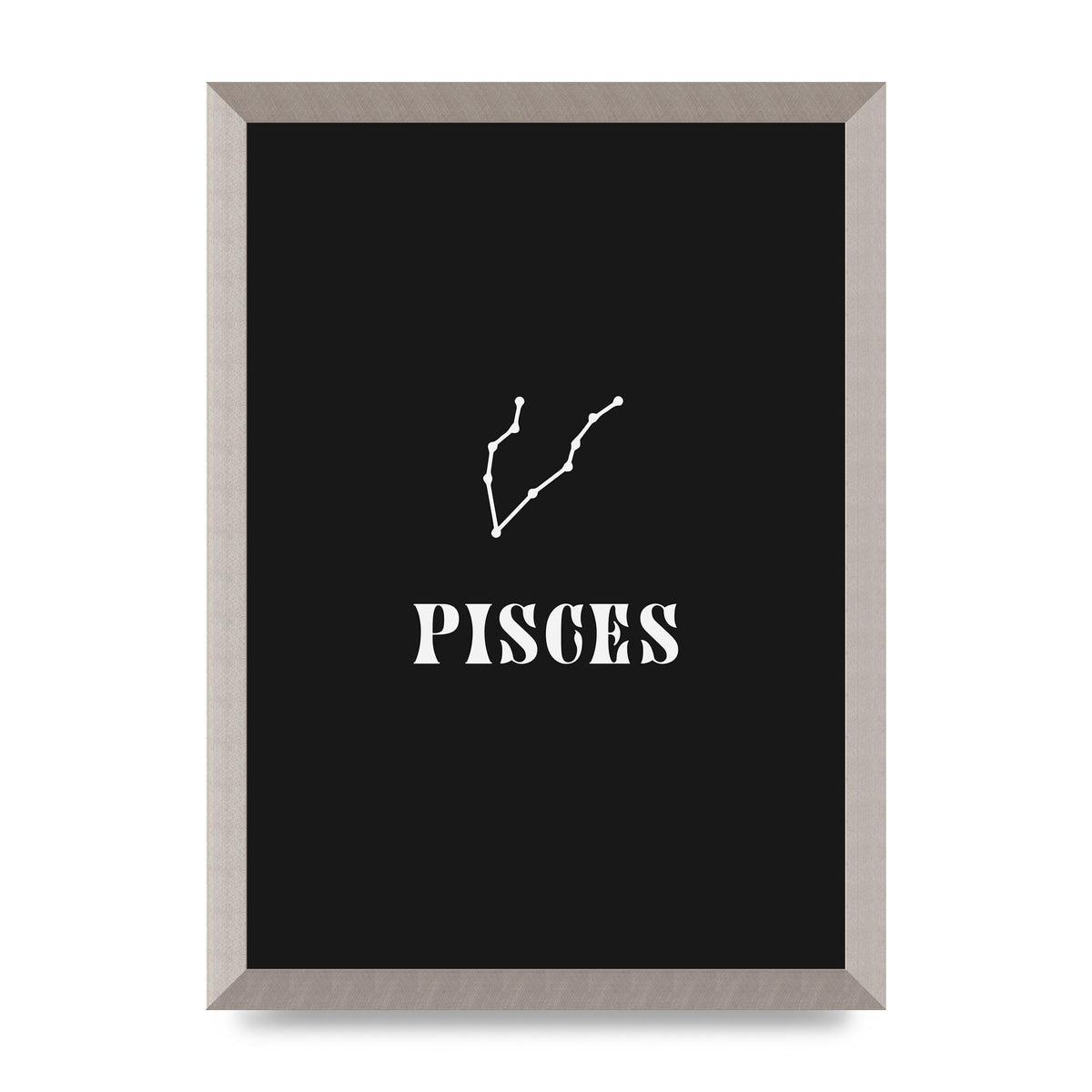 Minimalist Horoscope Star Sign Series Pisces Printed Poster - A3 framed