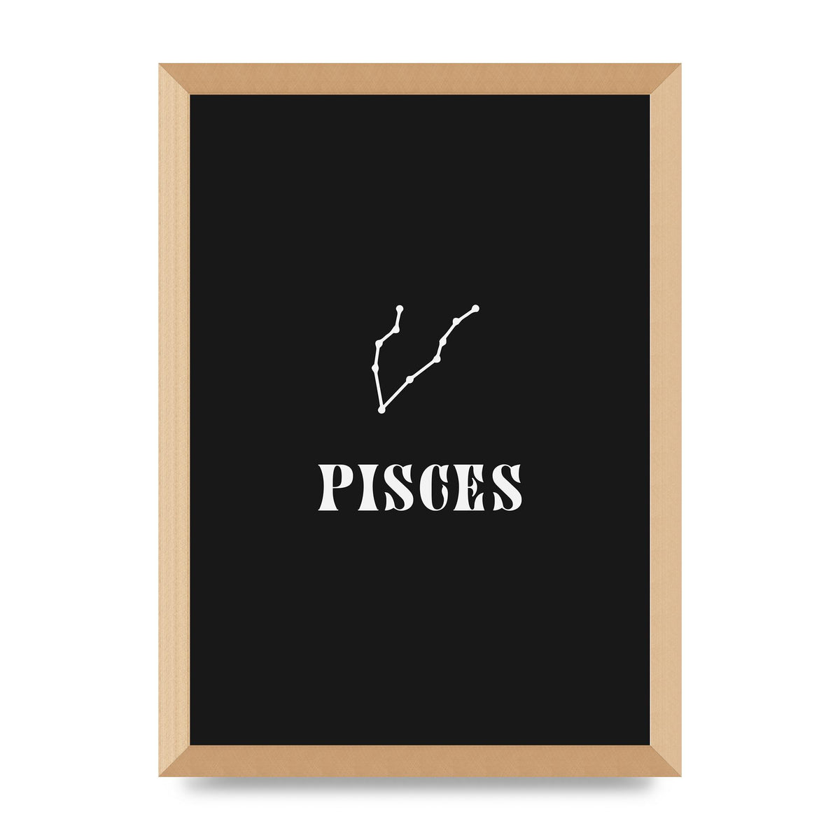Minimalist Horoscope Star Sign Series Pisces Printed Poster - A3 framed