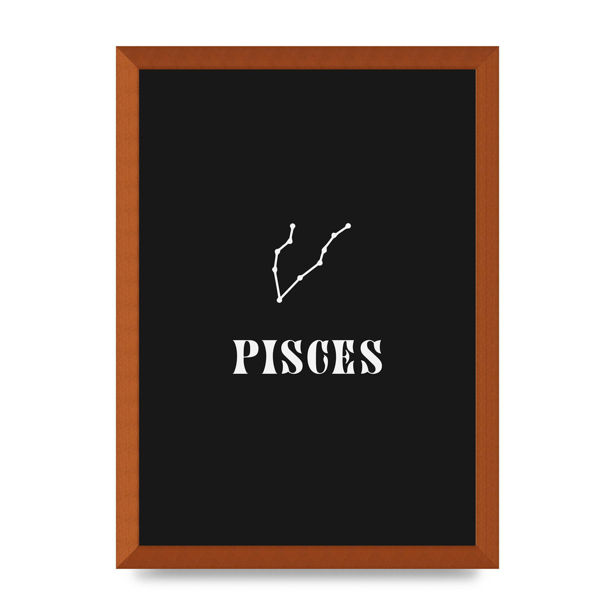 Minimalist Horoscope Star Sign Series Pisces Printed Poster - A3 framed