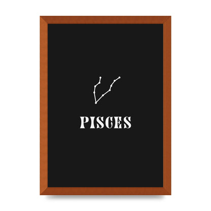 Minimalist Horoscope Star Sign Series Pisces Printed Poster - A3 framed