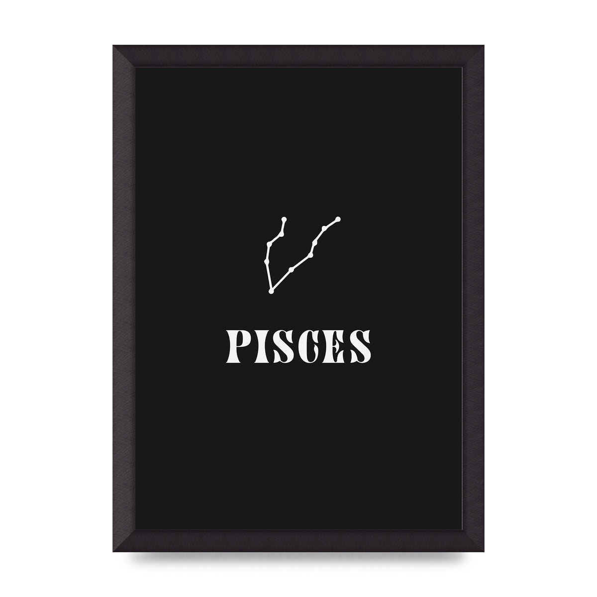 Minimalist Horoscope Star Sign Series Pisces Printed Poster - A3 framed