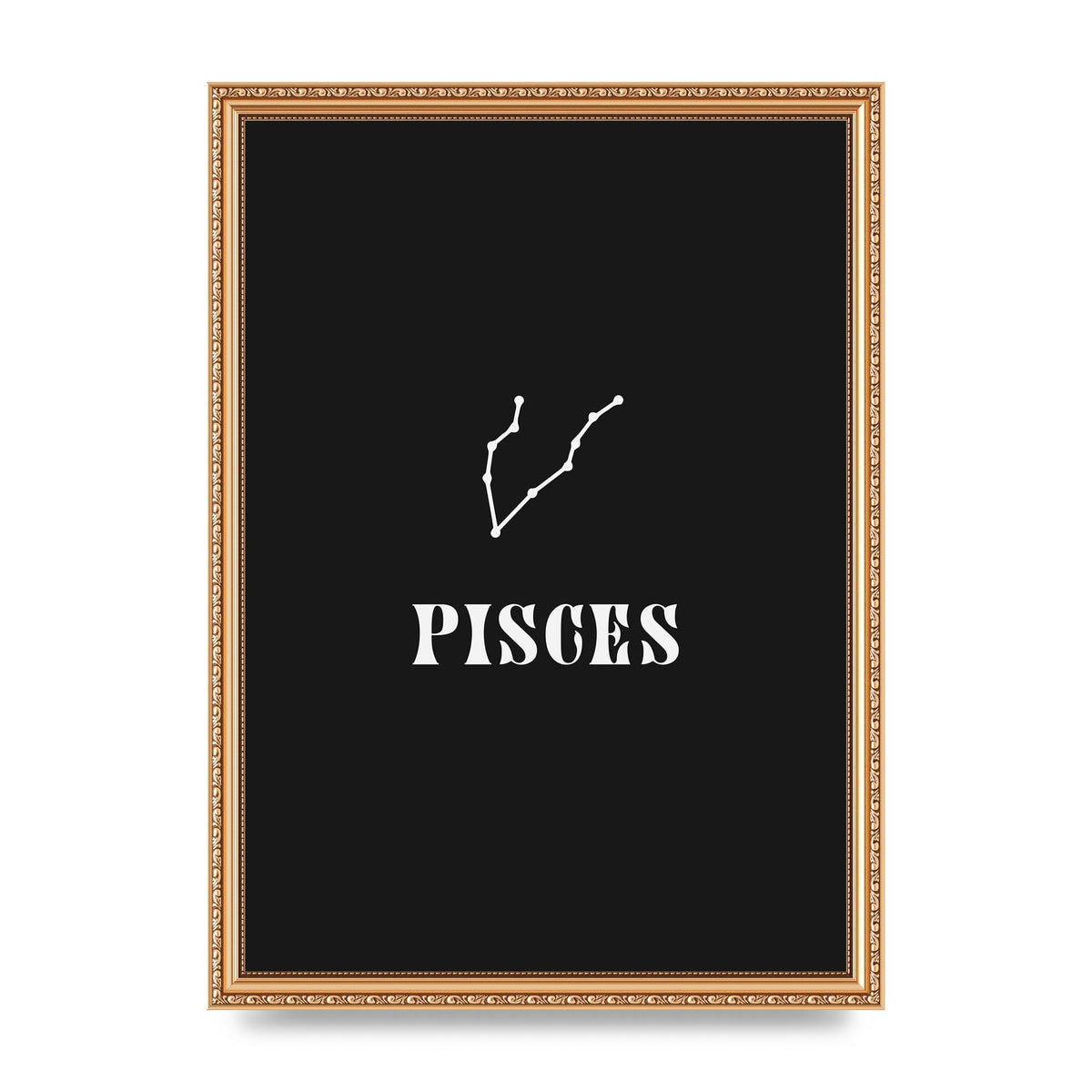 Minimalist Horoscope Star Sign Series Pisces Printed Poster - A3 framed