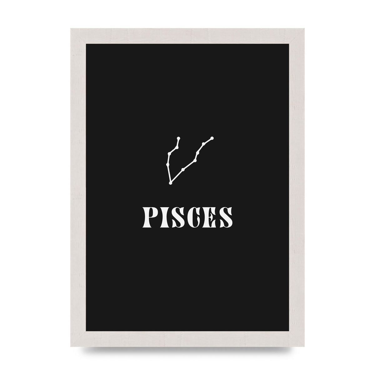 Minimalist Horoscope Star Sign Series Pisces Printed Poster - A4 framed