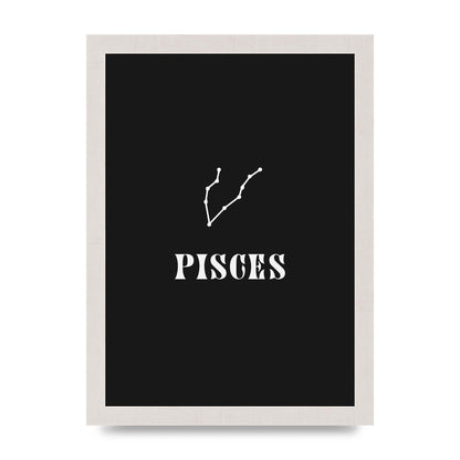 Minimalist Horoscope Star Sign Series Pisces Printed Poster - A4 framed
