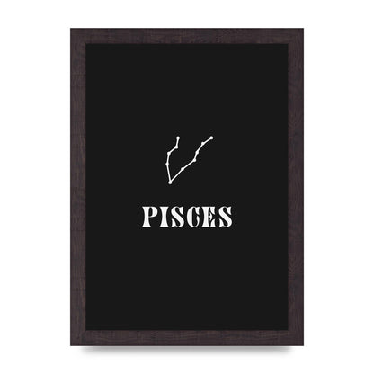 Minimalist Horoscope Star Sign Series Pisces Printed Poster - A4 framed
