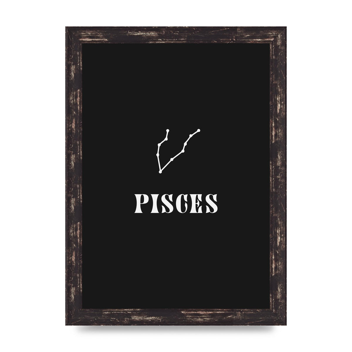Minimalist Horoscope Star Sign Series Pisces Printed Poster - A4 framed