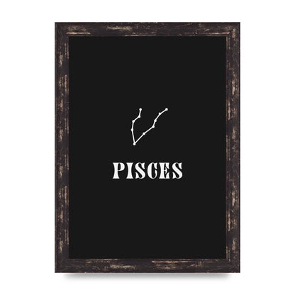 Minimalist Horoscope Star Sign Series Pisces Printed Poster - A4 framed
