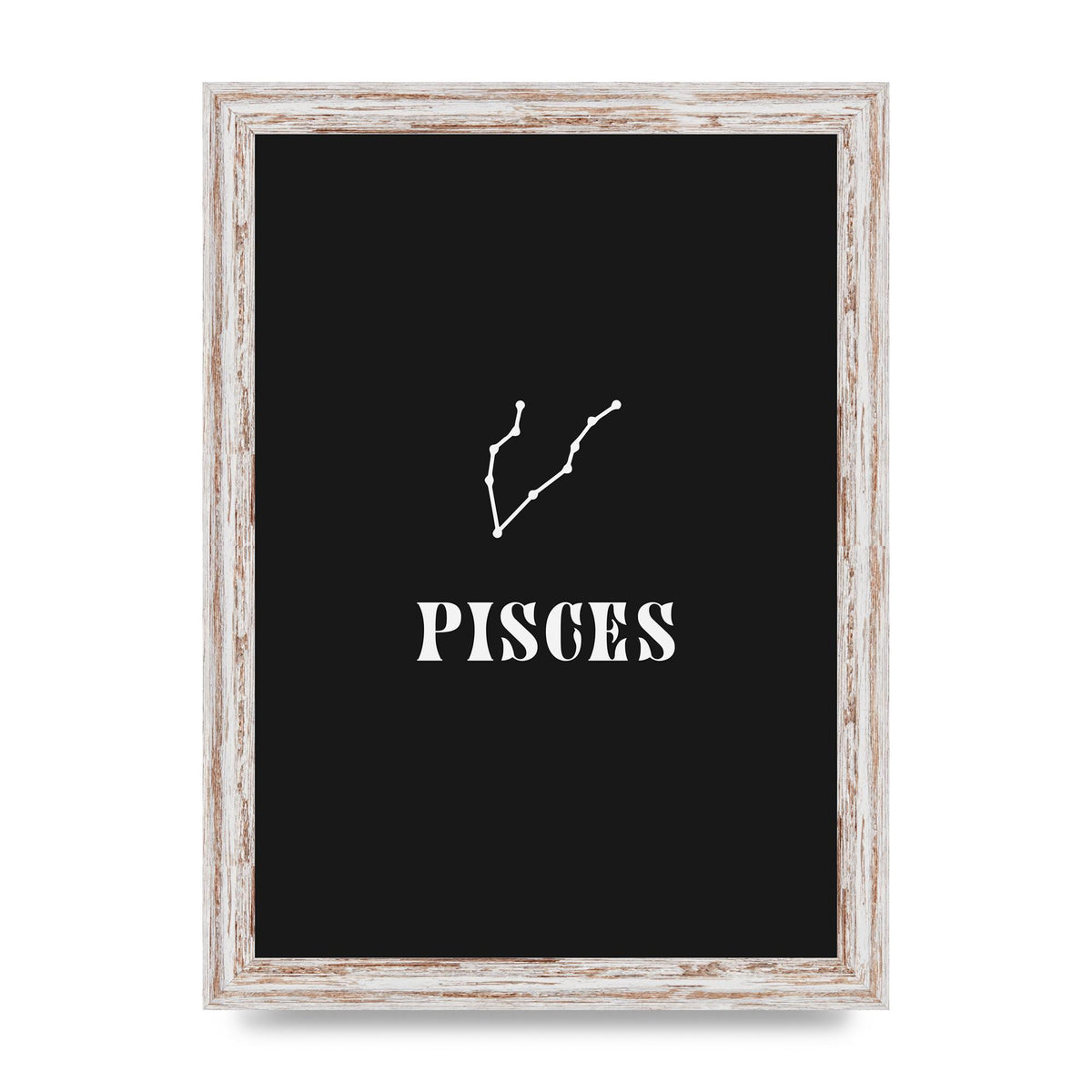 Minimalist Horoscope Star Sign Series Pisces Printed Poster - A4 framed