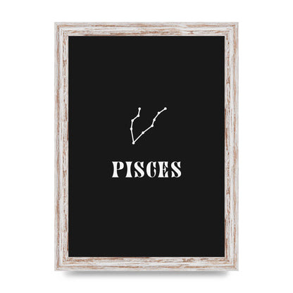 Minimalist Horoscope Star Sign Series Pisces Printed Poster - A4 framed