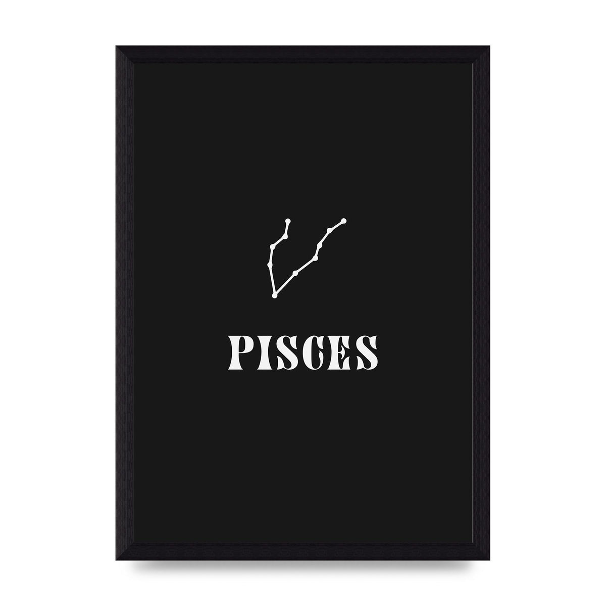 Minimalist Horoscope Star Sign Series Pisces Printed Poster - A4 framed