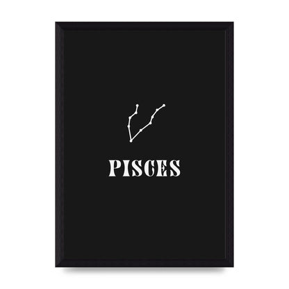 Minimalist Horoscope Star Sign Series Pisces Printed Poster - A4 framed