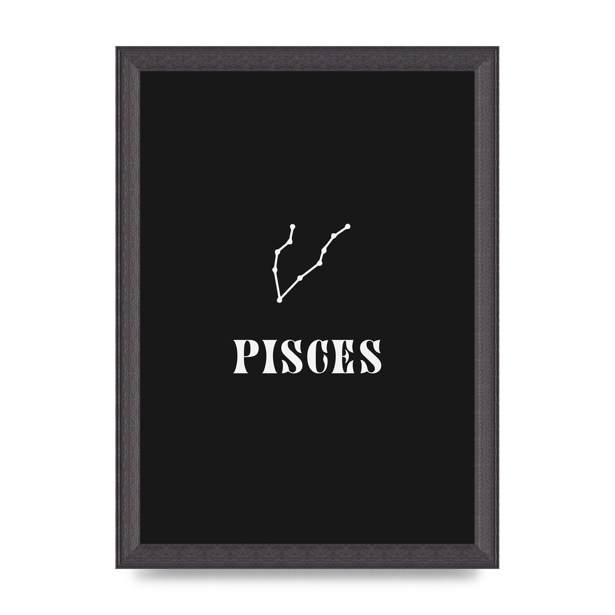 Minimalist Horoscope Star Sign Series Pisces Printed Poster - A4 framed