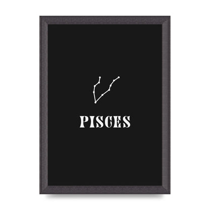 Minimalist Horoscope Star Sign Series Pisces Printed Poster - A4 framed