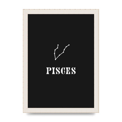 Minimalist Horoscope Star Sign Series Pisces Printed Poster - A4 framed