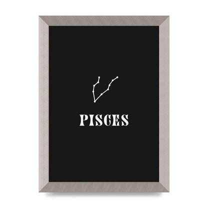 Minimalist Horoscope Star Sign Series Pisces Printed Poster - A4 framed