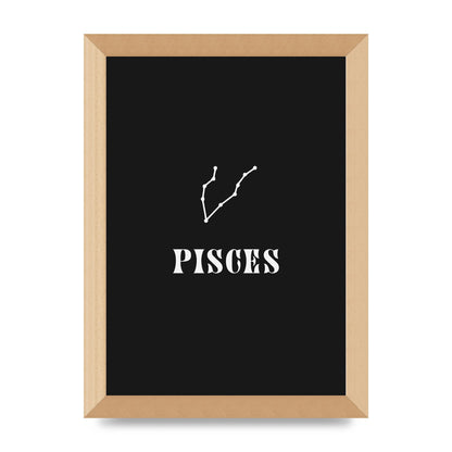 Minimalist Horoscope Star Sign Series Pisces Printed Poster - A4 framed