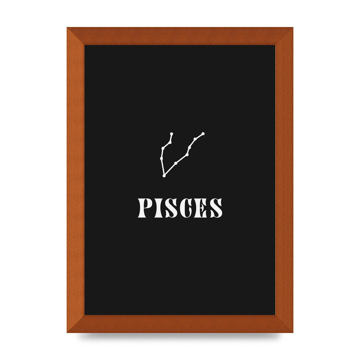 Minimalist Horoscope Star Sign Series Pisces Printed Poster - A4 framed
