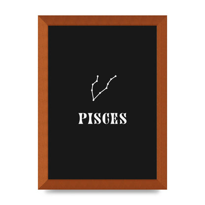 Minimalist Horoscope Star Sign Series Pisces Printed Poster - A4 framed