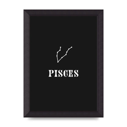 Minimalist Horoscope Star Sign Series Pisces Printed Poster - A4 framed