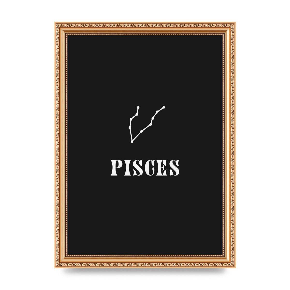 Minimalist Horoscope Star Sign Series Pisces Printed Poster - A4 framed