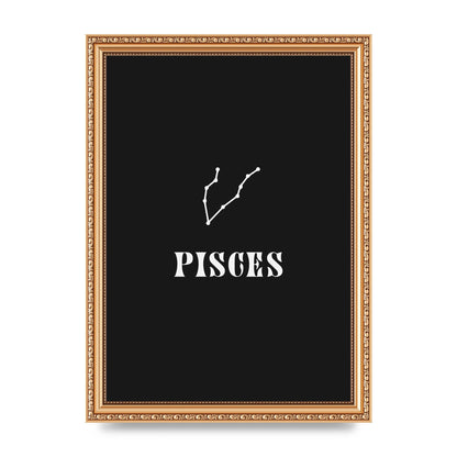 Minimalist Horoscope Star Sign Series Pisces Printed Poster - A4 framed