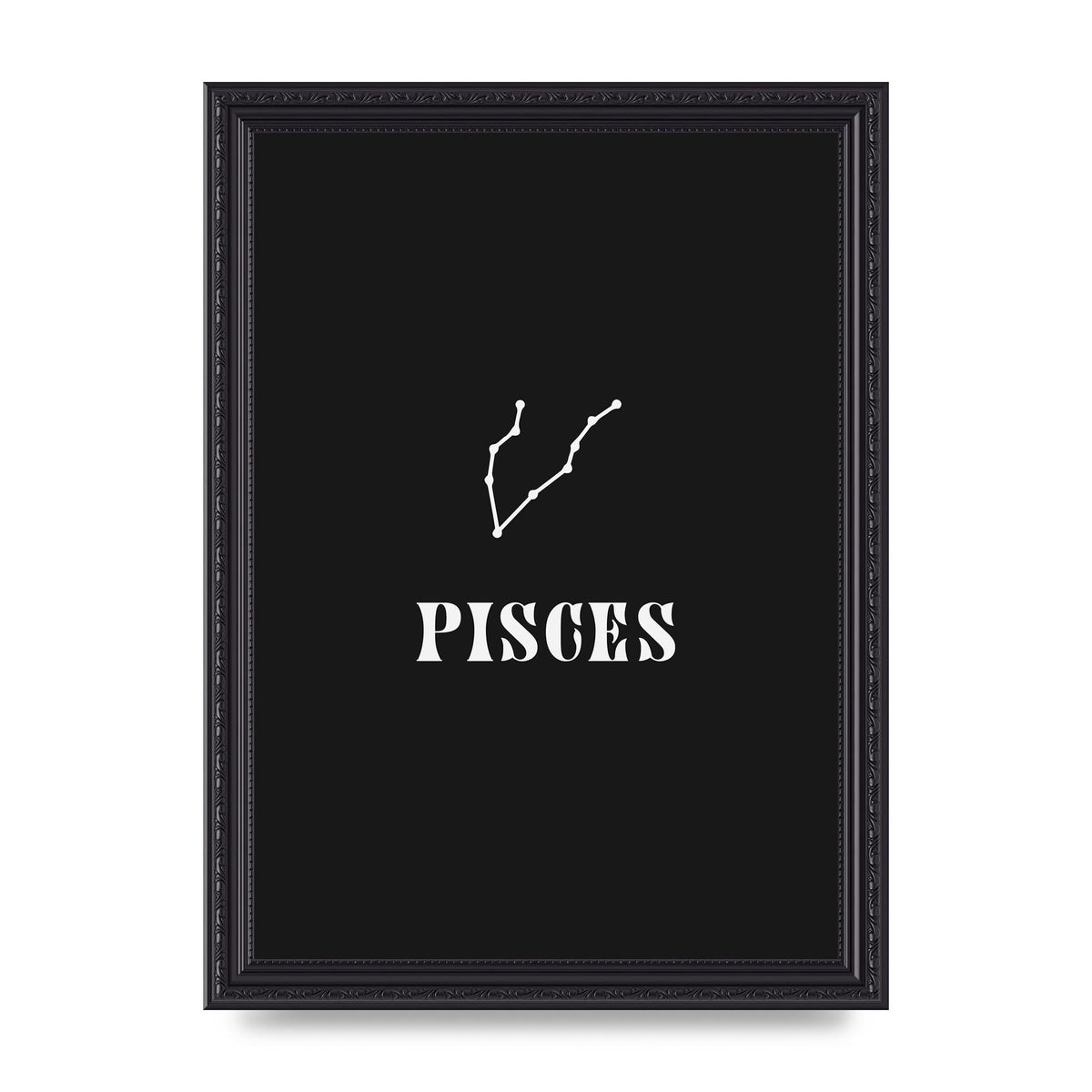 Minimalist Horoscope Star Sign Series Pisces Printed Poster - A4 framed
