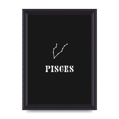 Minimalist Horoscope Star Sign Series Pisces Printed Poster - A4 framed